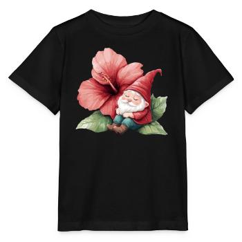 Schlafender Gartenzwerg Blüte - Stanley/Stella Kinder T-Shirt MINI CREATOR  - Schwarz - Vorne - Mikhail (115cm)