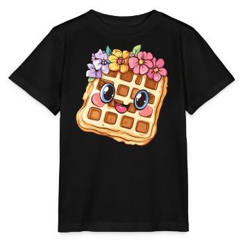 Waffel mit Blumen - Stanley/Stella Kinder T-Shirt MINI CREATOR  - Schwarz - Vorne - Mikhail (115cm)