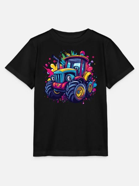 Bunter Traktor - Stanley/Stella Kinder T-Shirt MINI CREATOR - Schwarz