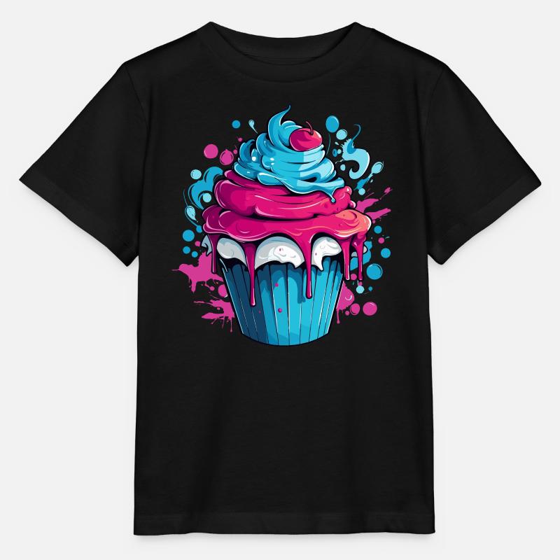 Cupcake avec explosion de couleurs - T-shirt bio MINI CREATOR Stanley/Stella Enfant - noir