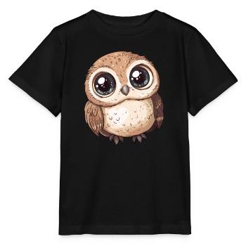 Mignon Grand Hibou - T-shirt bio MINI CREATOR Stanley/Stella Enfant - noir - Devant - Mikhail (115cm)