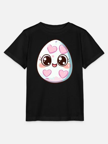 Süßes Ei mit Herzchen - Stanley/Stella Kinder T-Shirt MINI CREATOR  - Schwarz