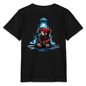 Ours au phare - T-shirt bio MINI CREATOR Stanley/Stella Enfant - noir - Devant - Mikhail (115cm)