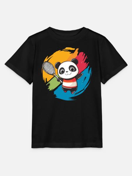 Sportlicher Pandaheld - Stanley/Stella Kinder T-Shirt MINI CREATOR  - Schwarz