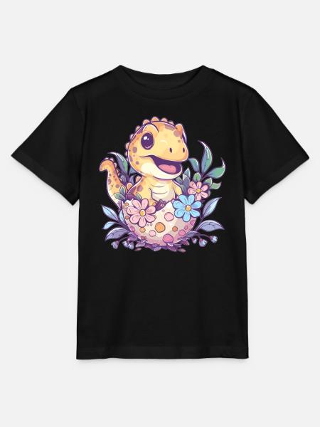 Dino aus dem Ei - Stanley/Stella Kinder T-Shirt MINI CREATOR - Schwarz