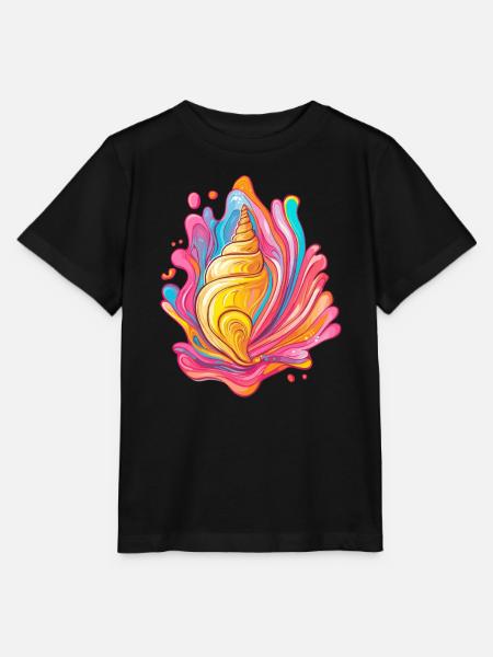 Bunte Muschel im Splash - Stanley/Stella Kinder T-Shirt MINI CREATOR  - Schwarz