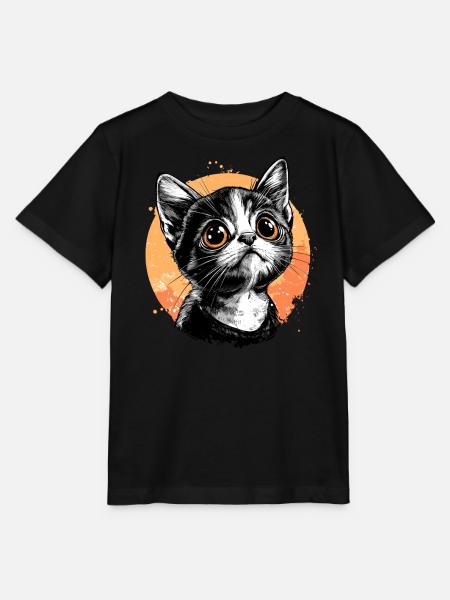 Kätzchen im Sonnenkreis - Stanley/Stella Kinder T-Shirt MINI CREATOR  - Schwarz