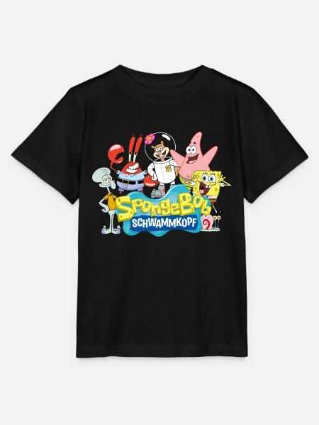 SpongeBob Schwammkopf Logo Patrick Thaddäus Krabs - Stanley/Stella Kinder T-Shirt MINI CREATOR - Schwarz