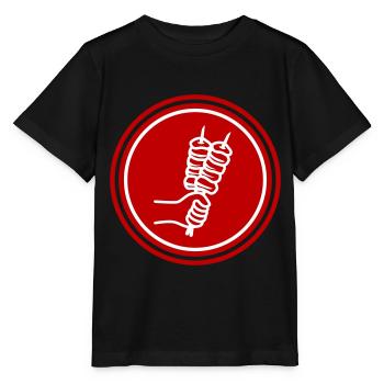 Spieß grill Icon - Stanley/Stella Kinder T-Shirt MINI CREATOR  - Schwarz - Vorne - Mikhail (115cm)