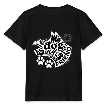 Mon chien est mon meilleur ami - T-shirt bio MINI CREATOR Stanley/Stella Enfant - noir - Devant - Mikhail (115cm)