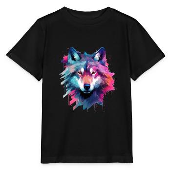 wolf galaxy - Stanley/Stella Kinder T-Shirt MINI CREATOR  - Schwarz - Vorne - Mikhail (115cm)