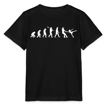 Eiskunstläufer - Evolution des Menschen / Darwin - Stanley/Stella Kinder T-Shirt MINI CREATOR  - Schwarz - Vorne - Mikhail (115cm)