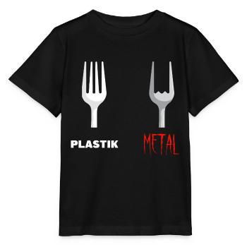 Fork Plastic Metal Music - Stanley/Stella MINI CREATOR Kids’ T-Shirt - black - Front - Mikhail (115cm)