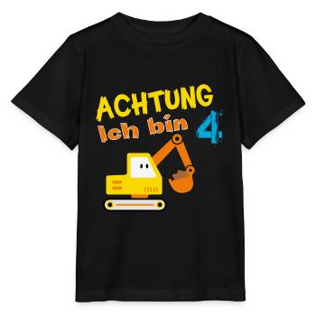 Ich bin 4 Jahre Alt - 4 Geburtstag - Stanley/Stella Kinder T-Shirt MINI CREATOR  - Schwarz - Vorne - Mikhail (115cm)