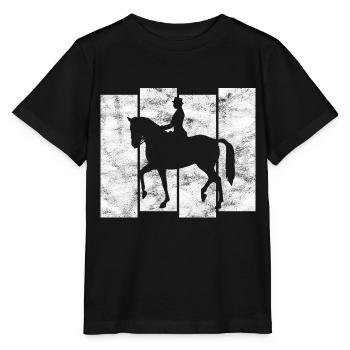 Dressurreiten Dressurreiter Reiten Reiter Pferd - Stanley/Stella Kinder T-Shirt MINI CREATOR  - Schwarz - Vorne - Mikhail (115cm)