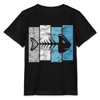 Arêtes de poisson pour pêcheurs, pêcheurs et enfants | Poissons - T-shirt bio MINI CREATOR Stanley/Stella Enfant - noir - Devant - Mikhail (115cm)