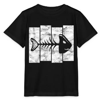 Arêtes de poisson pour pêcheurs, pêcheurs et enfants | Poissons - T-shirt bio MINI CREATOR Stanley/Stella Enfant - noir - Devant - Mikhail (115cm)
