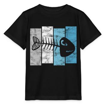Arêtes de poisson pour pêcheurs, pêcheurs et enfants | Poissons - T-shirt bio MINI CREATOR Stanley/Stella Enfant - noir - Devant - Mikhail (115cm)