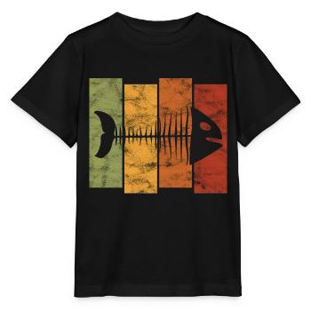Arêtes de poisson pour pêcheurs, pêcheurs et enfants | Poissons - T-shirt bio MINI CREATOR Stanley/Stella Enfant - noir - Devant - Mikhail (115cm)