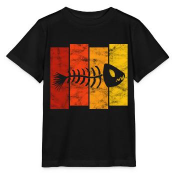 Arêtes de poisson pour pêcheurs, pêcheurs et enfants | Poissons - T-shirt bio MINI CREATOR Stanley/Stella Enfant - noir - Devant - Mikhail (115cm)