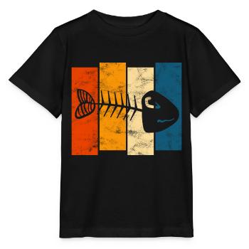 Arête de poisson pour les pêcheurs, les pêcheurs et les enfants | Poissons - T-shirt bio MINI CREATOR Stanley/Stella Enfant - noir - Devant - Mikhail (115cm)