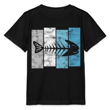 Arête de poisson pour les pêcheurs, les pêcheurs et les enfants | Poissons - T-shirt bio MINI CREATOR Stanley/Stella Enfant - noir - Devant - Mikhail (115cm)