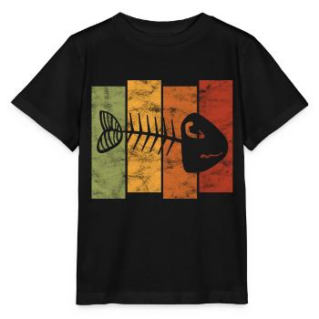 Arête de poisson pour les pêcheurs, les pêcheurs et les enfants | Poissons - T-shirt bio MINI CREATOR Stanley/Stella Enfant - noir - Devant - Mikhail (115cm)