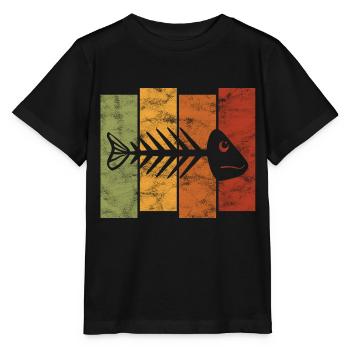 Arête de poisson pour les pêcheurs, les pêcheurs et les enfants | Poissons - T-shirt bio MINI CREATOR Stanley/Stella Enfant - noir - Devant - Mikhail (115cm)