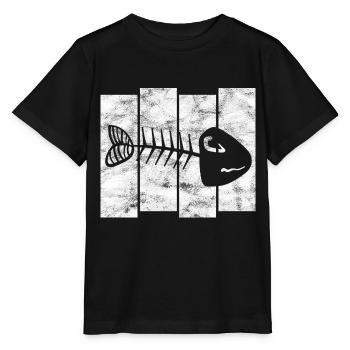 Arête de poisson pour les pêcheurs, les pêcheurs et les enfants | Poissons - T-shirt bio MINI CREATOR Stanley/Stella Enfant - noir - Devant - Mikhail (115cm)