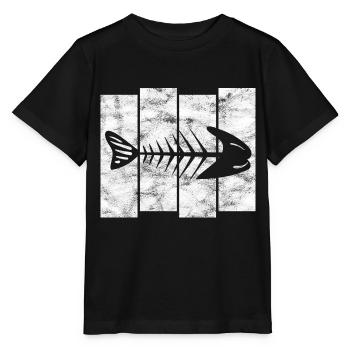 Arête de poisson pour les pêcheurs, les pêcheurs et les enfants | Poissons - T-shirt bio MINI CREATOR Stanley/Stella Enfant - noir - Devant - Mikhail (115cm)