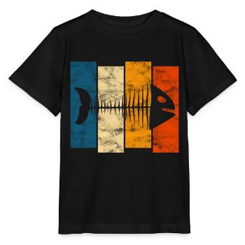 Arête de poisson pour les pêcheurs, les pêcheurs et les enfants | Poissons - T-shirt bio MINI CREATOR Stanley/Stella Enfant - noir - Devant - Mikhail (115cm)