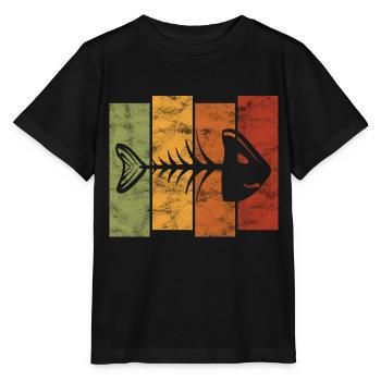 Arête de poisson pour les pêcheurs, les pêcheurs et les enfants | Poissons - T-shirt bio MINI CREATOR Stanley/Stella Enfant - noir - Devant - Mikhail (115cm)