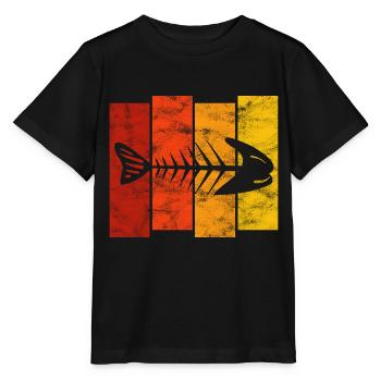 Arête de poisson pour les pêcheurs, les pêcheurs et les enfants | Poissons - T-shirt bio MINI CREATOR Stanley/Stella Enfant - noir - Devant - Mikhail (115cm)