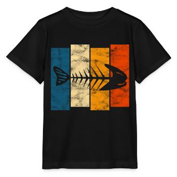 Arête de poisson pour les pêcheurs, les pêcheurs et les enfants | Poissons - T-shirt bio MINI CREATOR Stanley/Stella Enfant - noir - Devant - Mikhail (115cm)
