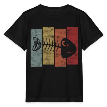 Arête de poisson pour les pêcheurs, les pêcheurs et les enfants | Poissons - T-shirt bio MINI CREATOR Stanley/Stella Enfant - noir - Devant - Mikhail (115cm)