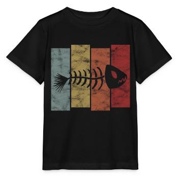 Arête de poisson pour les pêcheurs, les pêcheurs et les enfants | Poissons - T-shirt bio MINI CREATOR Stanley/Stella Enfant - noir - Devant - Mikhail (115cm)
