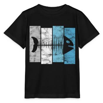 Arête de poisson pour les pêcheurs, les pêcheurs et les enfants | Poissons - T-shirt bio MINI CREATOR Stanley/Stella Enfant - noir - Devant - Mikhail (115cm)