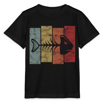 Arête de poisson pour les pêcheurs, les pêcheurs et les enfants | Poissons - T-shirt bio MINI CREATOR Stanley/Stella Enfant - noir - Devant - Mikhail (115cm)