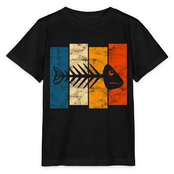 Arête de poisson pour les pêcheurs, les pêcheurs et les enfants | Poissons - T-shirt bio MINI CREATOR Stanley/Stella Enfant - noir - Devant - Mikhail (115cm)