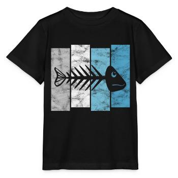 Arête de poisson pour les pêcheurs, les pêcheurs et les enfants | Poissons - T-shirt bio MINI CREATOR Stanley/Stella Enfant - noir - Devant - Mikhail (115cm)
