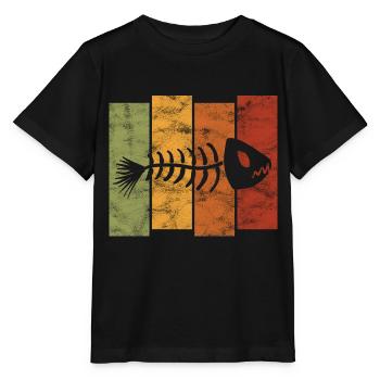 Arête de poisson pour les pêcheurs, les pêcheurs et les enfants | Poissons - T-shirt bio MINI CREATOR Stanley/Stella Enfant - noir - Devant - Mikhail (115cm)