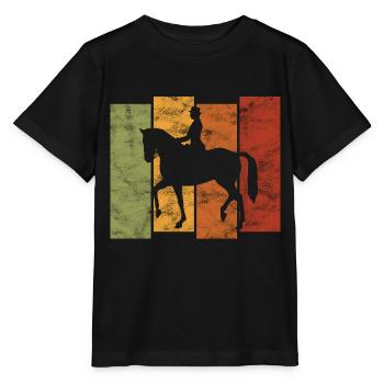 Dressage Cavalier de dressage Cheval d’équitation - T-shirt bio MINI CREATOR Stanley/Stella Enfant - noir - Devant - Mikhail (115cm)
