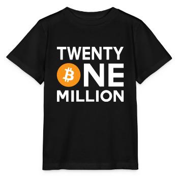 Bitcoin Twenty One Million - Stanley/Stella Kinder T-Shirt MINI CREATOR  - Schwarz - Vorne - Mikhail (115cm)