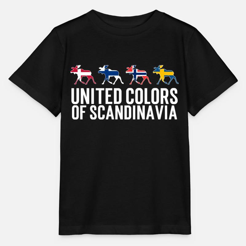 Scandinavie Camper Flags Moose Womo Vacances - T-shirt bio MINI CREATOR Stanley/Stella Enfant - noir