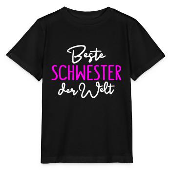 Beste Schwester der Welt Geschwister Schwester - Stanley/Stella Kinder T-Shirt MINI CREATOR  - Schwarz - Vorne - Mikhail (115cm)