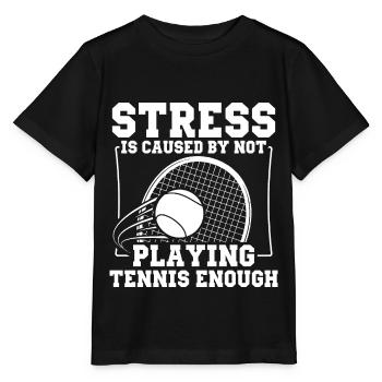 Stress is triggered by too little tennis - Stanley/Stella MINI CREATOR Kids’ T-Shirt - black - Front - Mikhail (115cm)