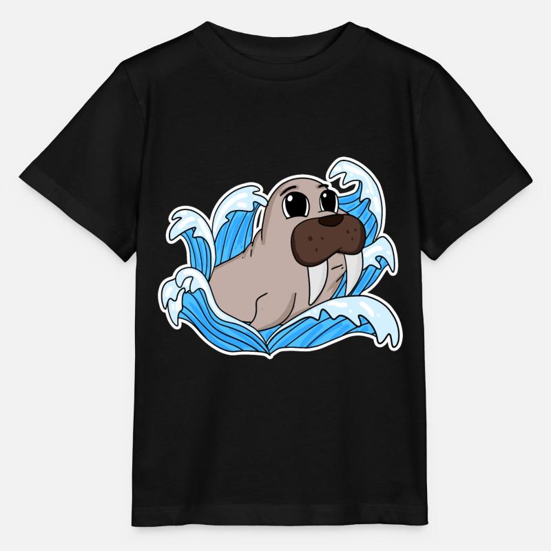 Walross Robbe - Stanley/Stella Kinder T-Shirt MINI CREATOR  - Schwarz