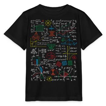 Mathematisches Blatt Lustiger Mathelehrer - Stanley/Stella Kinder T-Shirt MINI CREATOR  - Schwarz - Vorne - Mikhail (115cm)