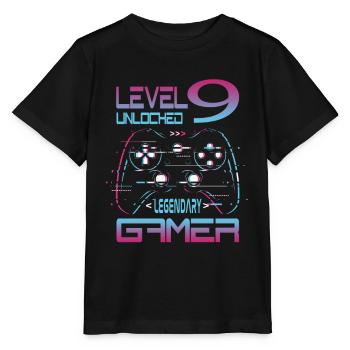 9th Birthday Level 9 Complete Retro Boys Gamer - Stanley/Stella MINI CREATOR Kids’ T-Shirt - black - Front - Mikhail (115cm)
