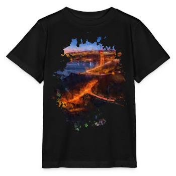 Stadt bei Nacht - Stanley/Stella Kinder T-Shirt MINI CREATOR  - Schwarz - Vorne - Mikhail (115cm)